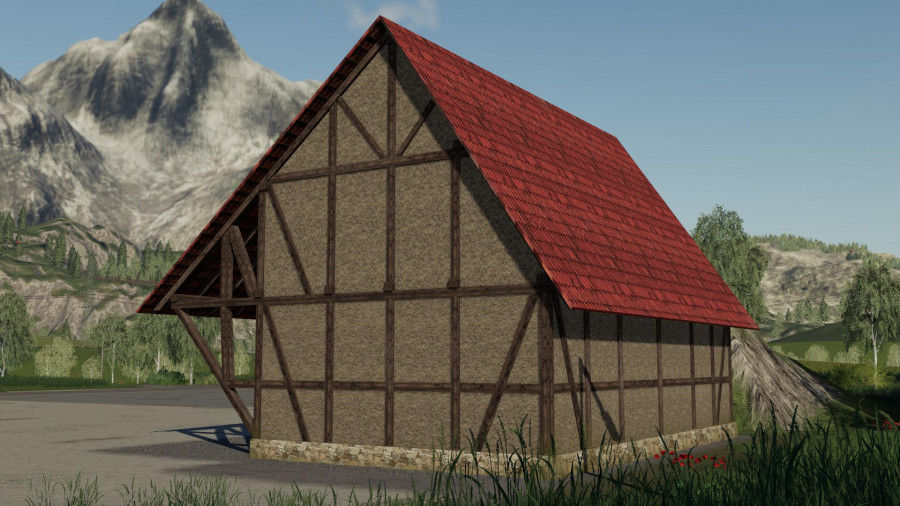 Placeable Half Timbered Barn V10 Fs 19 7062